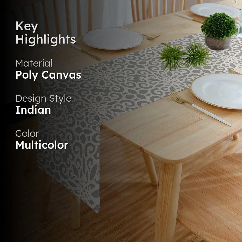 Ekat Poly Canvas Table Runner - Grey media 2