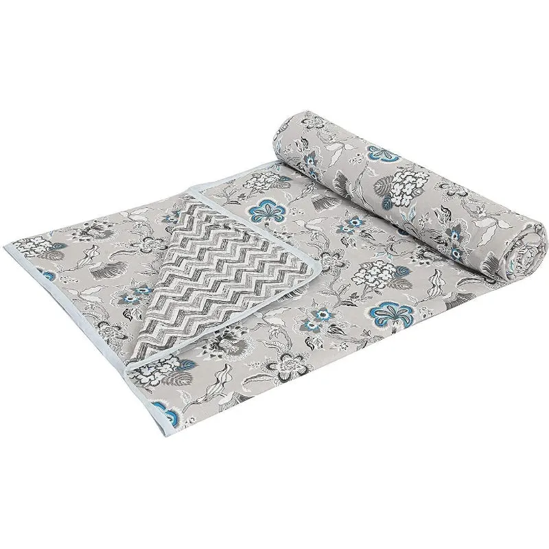 Prana Ethnic Reversible Cotton Dohar (Grey) - 180 GSM media 4