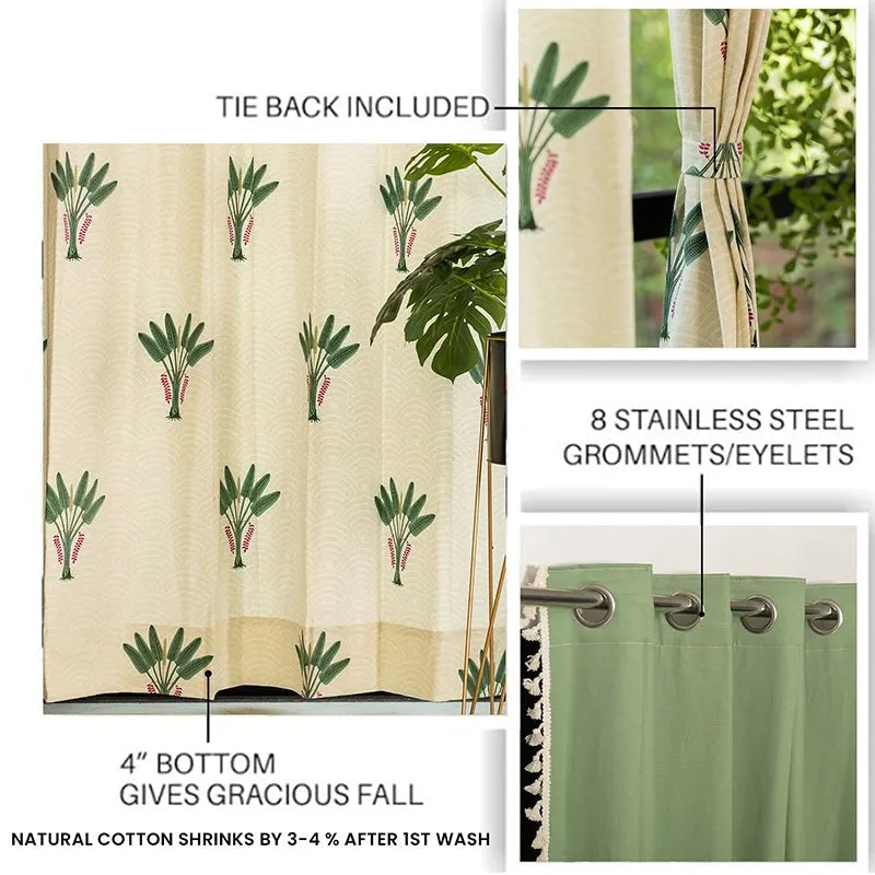 Urban Space Palm Lagoon & Aura Curtain (Green) - Set Of Four media 4