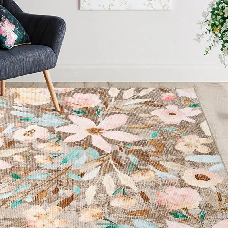 Abigail Floral Carpet - Pink & Beige media 3