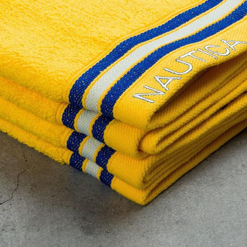 Nautica Dove Down Cotton Hand & Face Towel (Yellow) - Set Of Four media 5