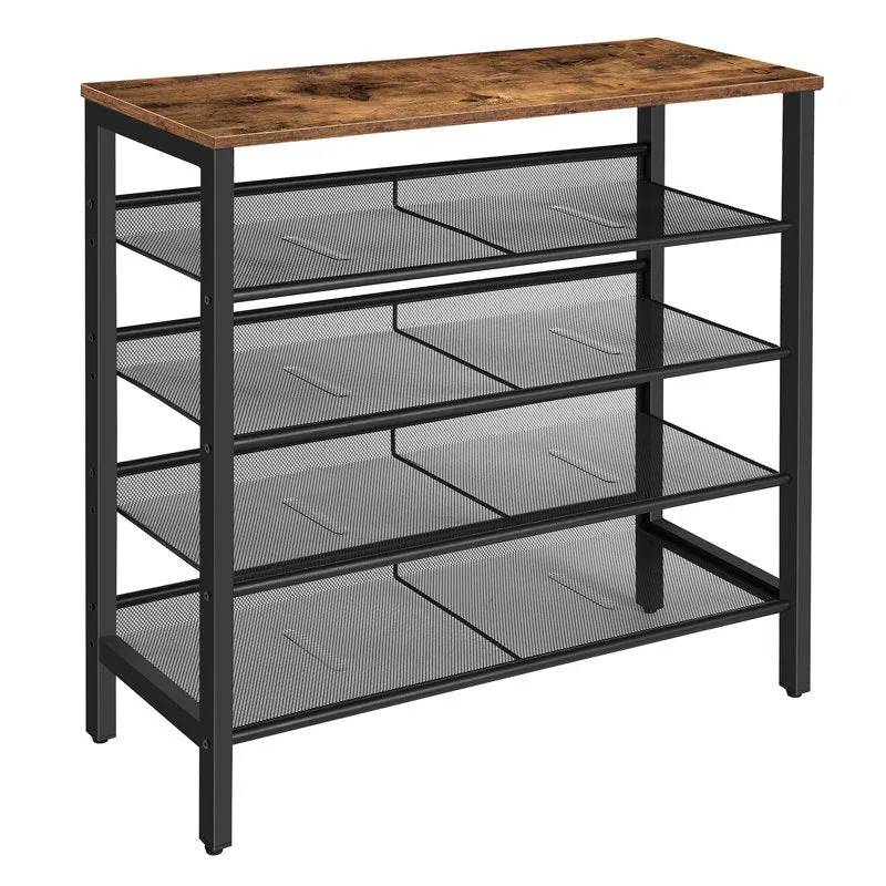Functional Metal Shoe Rack - Black,Brown media 5