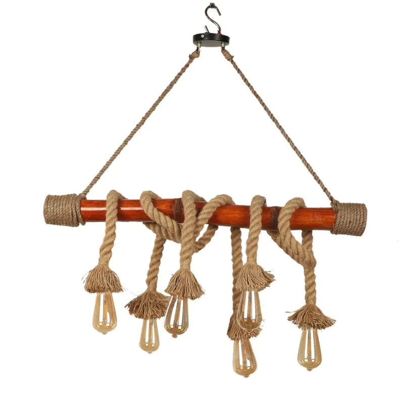 Rustic Rope Jute Ceiling Lamp media 3