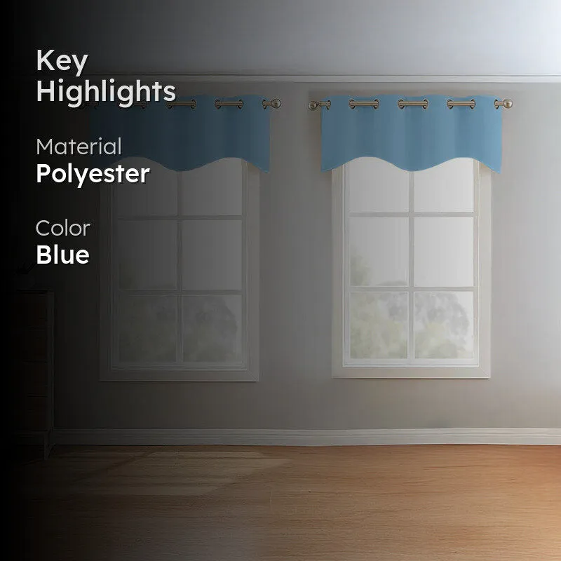 Vienna Pleated Curtain Valance (Sky Blue) - Set Of Two media 2