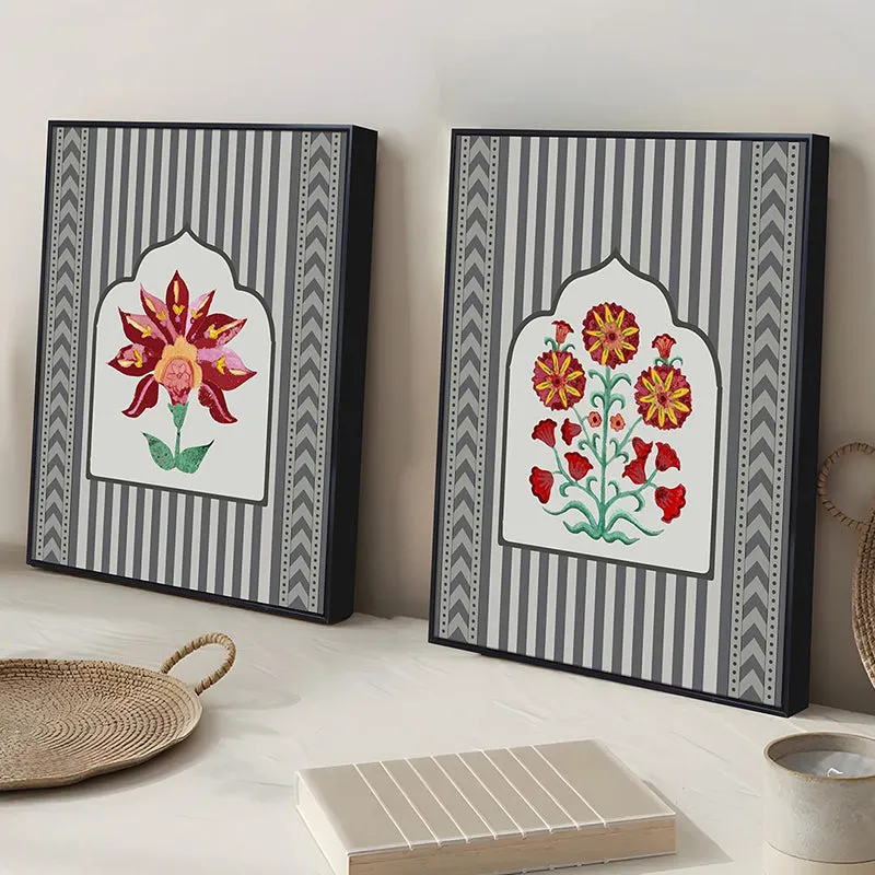 Riwayat Ethnic Canvas Wall Art - Set Of Two media 1