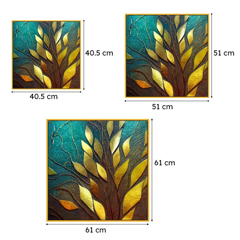 Leaf Gild Canvas Wall Art With Frame media 6