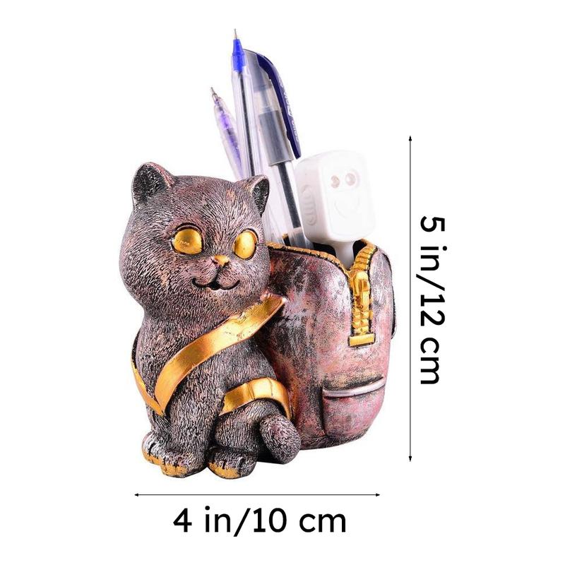 Meow & Mark Painted Polyresin Pen Stand - Copper media 7