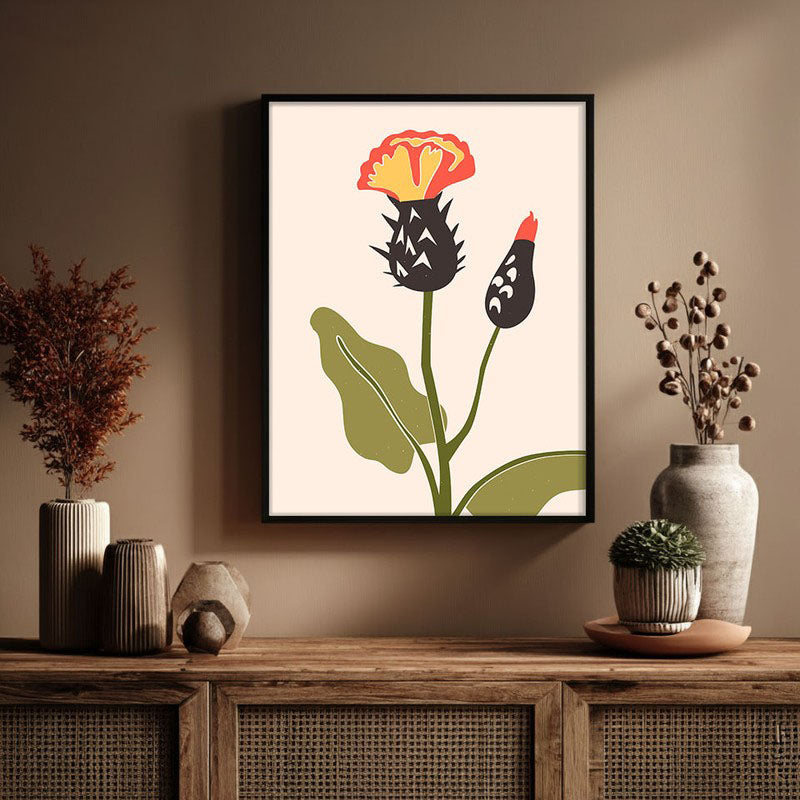 Floral Symphony Archival Canvas Wall Art - Black Frame media 3