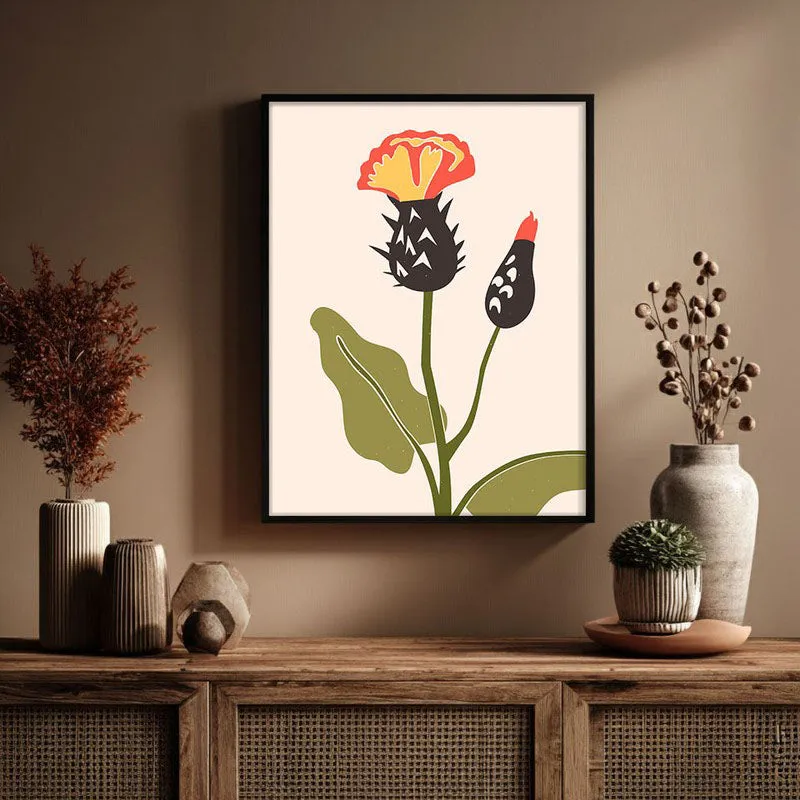 Floral Symphony Archival Canvas Wall Art - Black Frame media 3