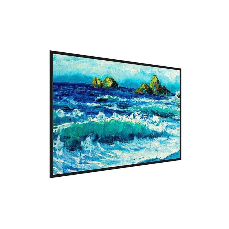 Seawave Canvas Painting - Black Frame media 3