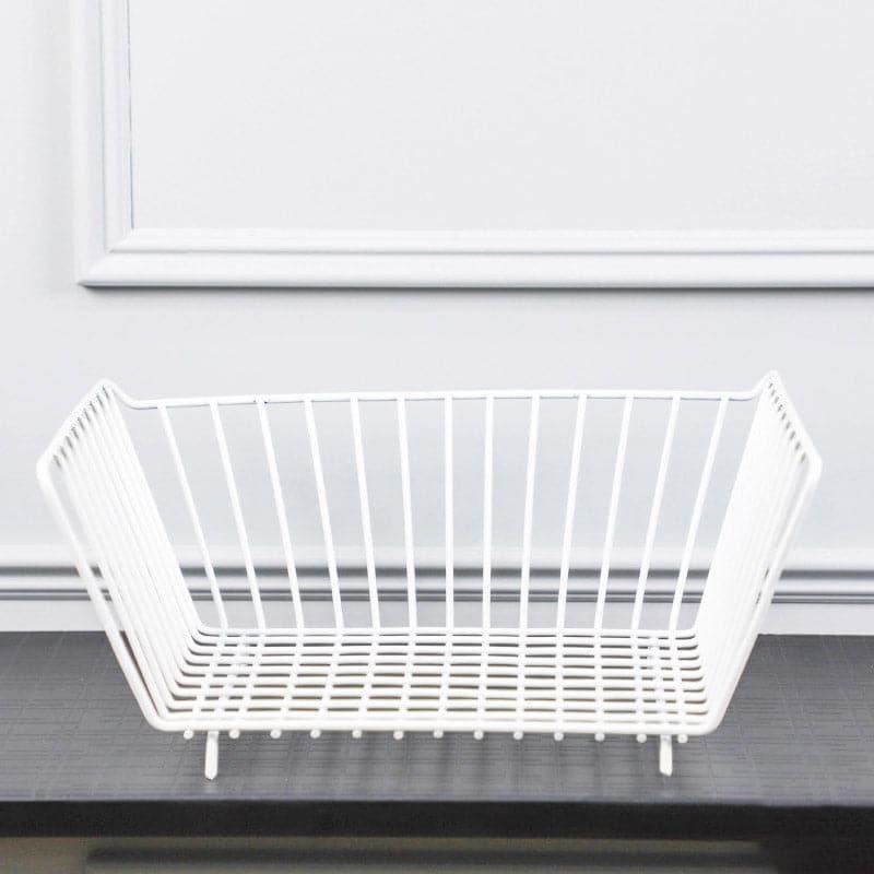 Metal Organiser Iron Storage Basket - White media 3