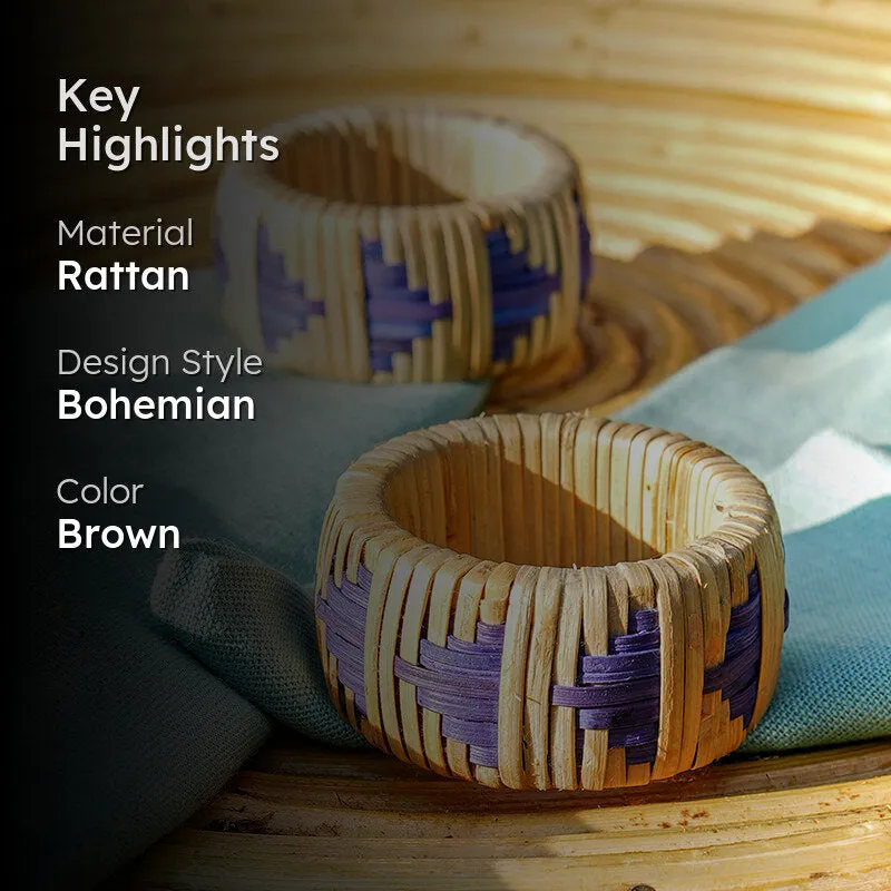 Willow Loop Rattan Napkin Ring - Set Of Two media 2