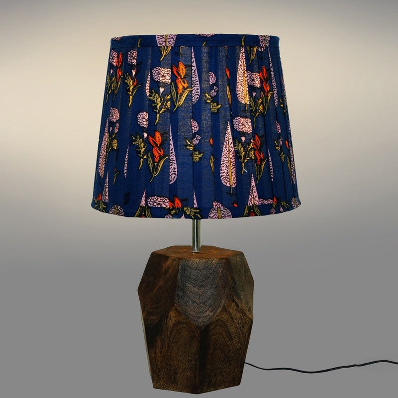 Midnight Mosaic Wooden Base Cotton Table Lamp - Multicolor media 4