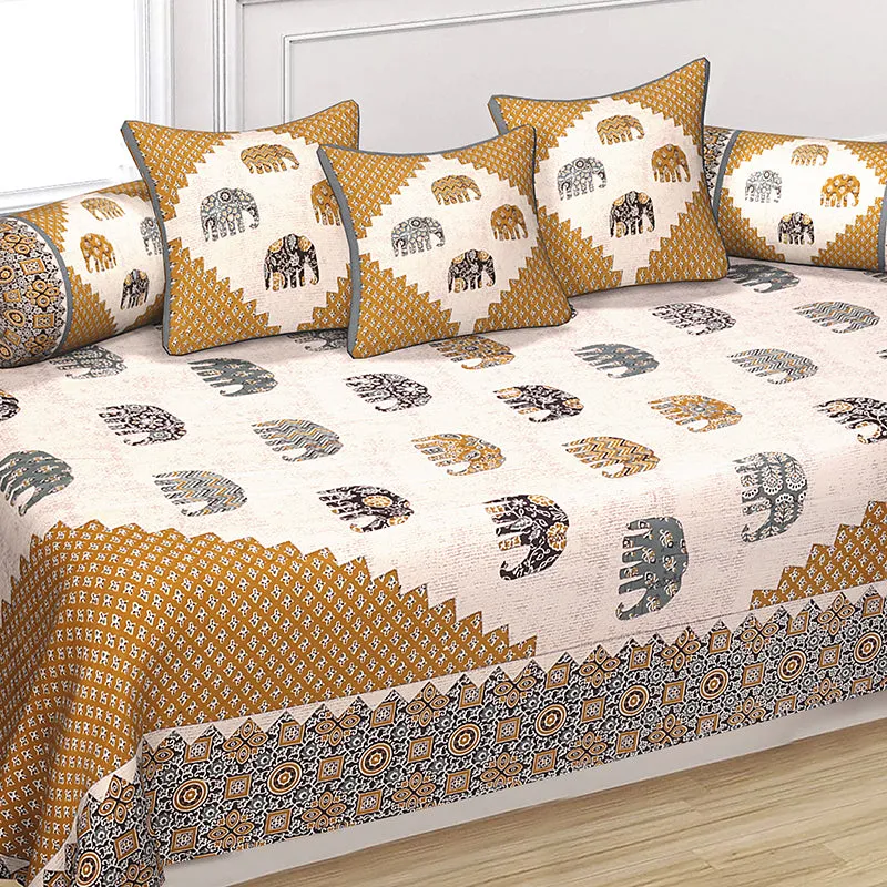 Anaahitha Ethnic Cotton Diwan Set (Brown) - Six Piece Set media 3