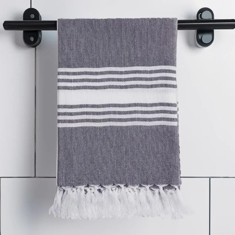 Striped Bliss Bath Towel - Grey media 1