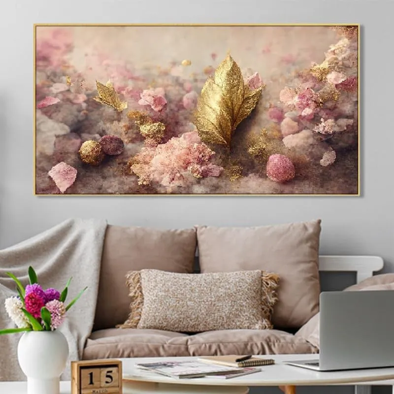 Gilded Petal Canvas Wall Painting With Frame media 3
