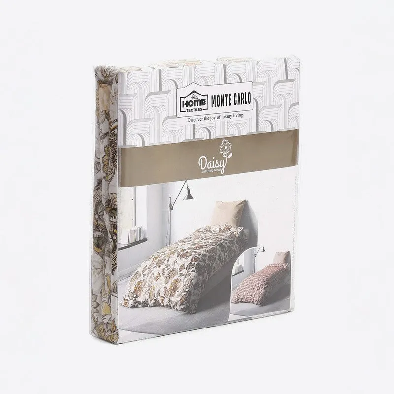 Monte Carlo Petalisa Floral Polycotton Reversible Dohar (Light Brown) - 150 GSM media 7