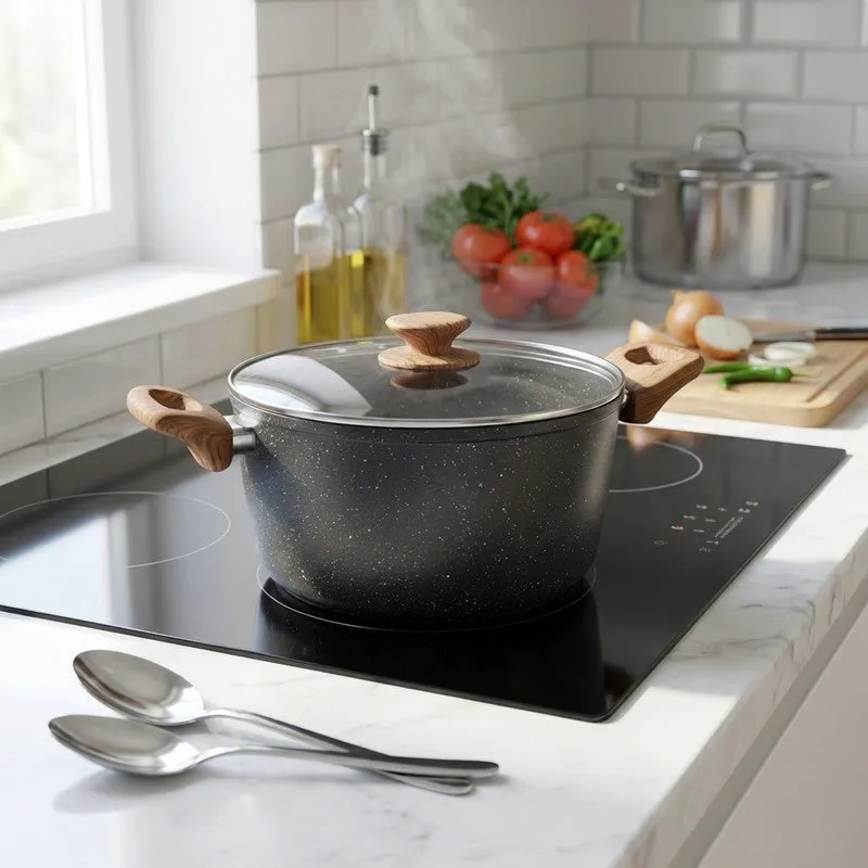 Salford Non Stick Casserole with Lid - Black media 1
