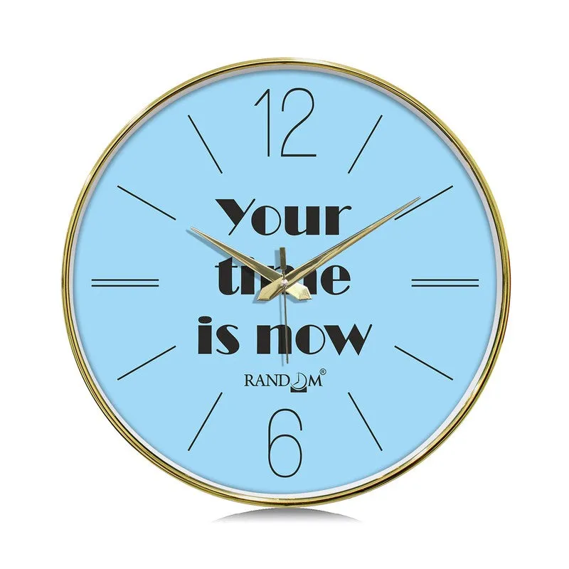 Your Time Is Now Round Analog Wall Clock - Blue media 3