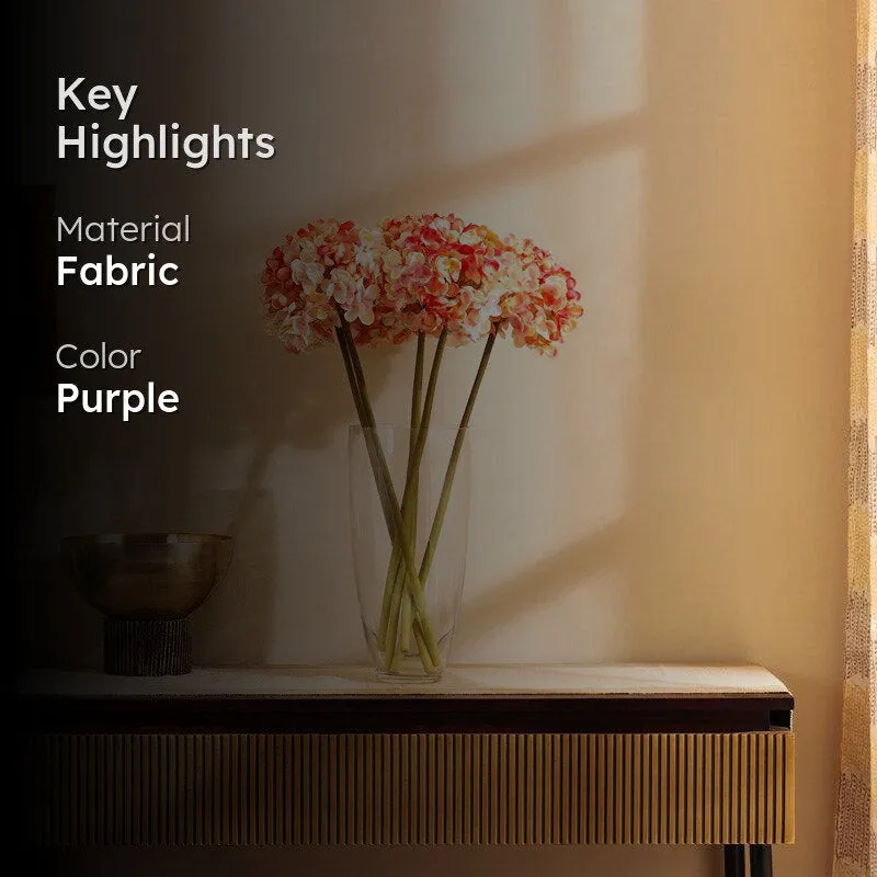 Artificial Realistic Hydrangea Flower Stick (Purple) - Set Of Three media 2