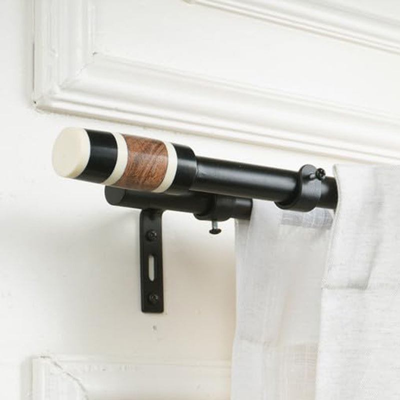 Arbora Duo Extendable 1" Double Curtain Rod With Round Finial & Brackets media 4