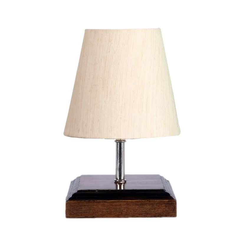 Niksha Basic Fabric Table Lamp - White,Brown media 4