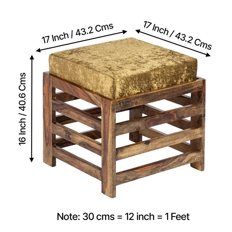 Uvrox Sheesham Wooden Bench with Stool (Brown) - Two Piece Set media 10