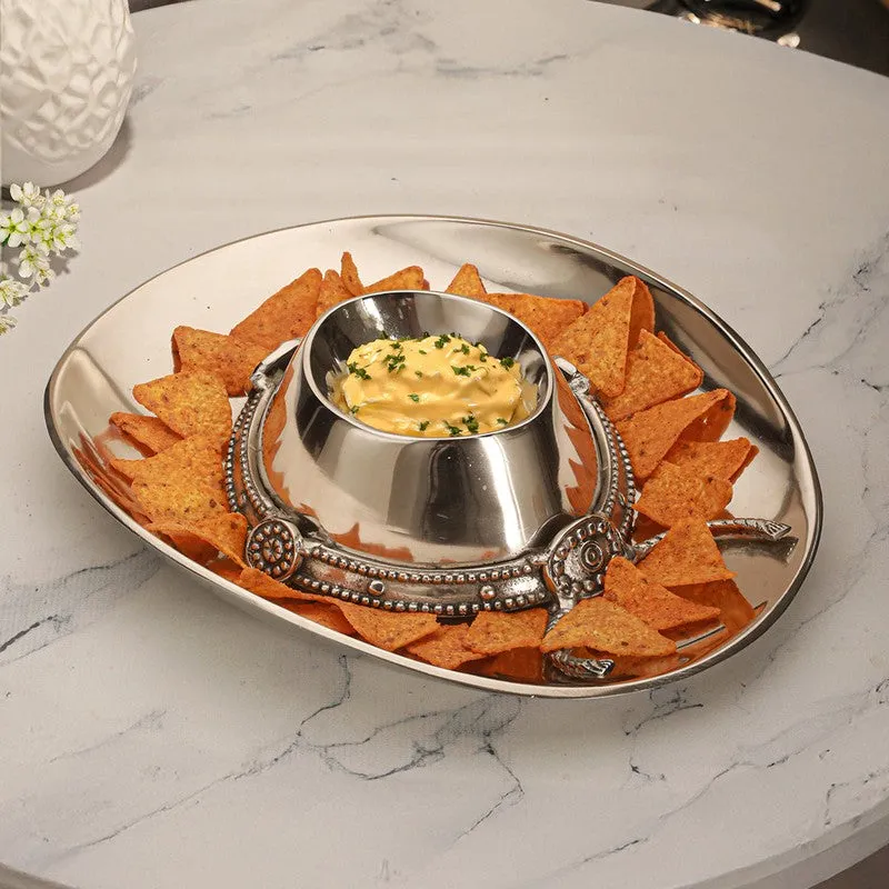 Hat Aluminum Chip & Dip Platter media 1
