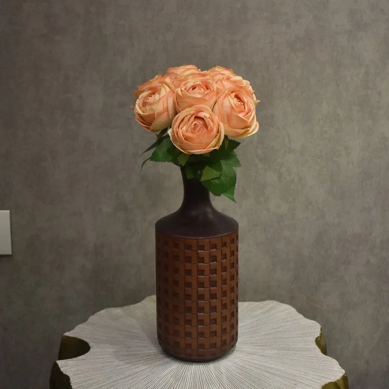 Eternal Roses Artificial Flower Bunch - Peach media 1