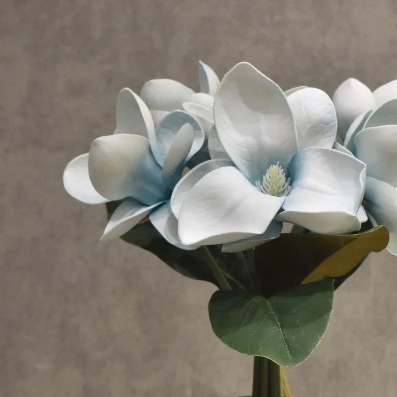 Classic Magnolia Artificial Flower Bunch - Blue media 3