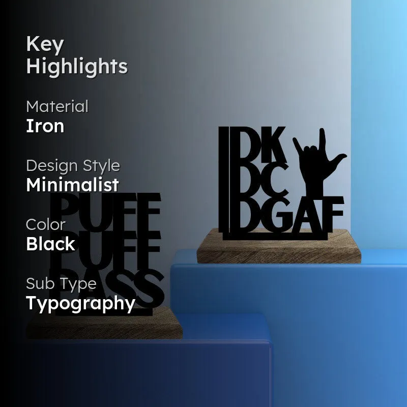 Chillaxing Attitude Typography Showpiece - Set Of Two media 2