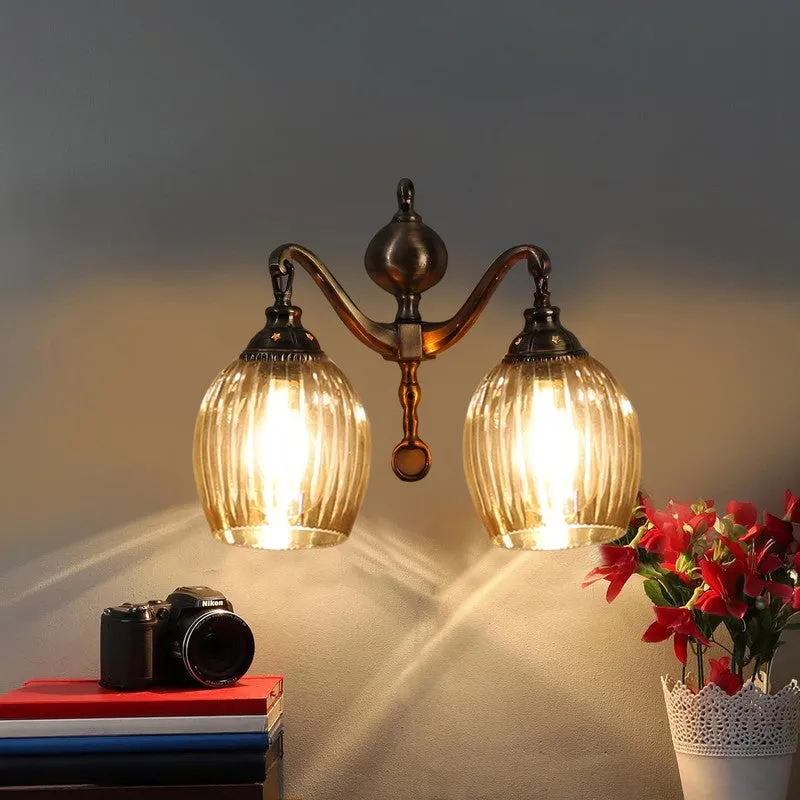 Golden Glow Antique Glass Wall Lamp media 3