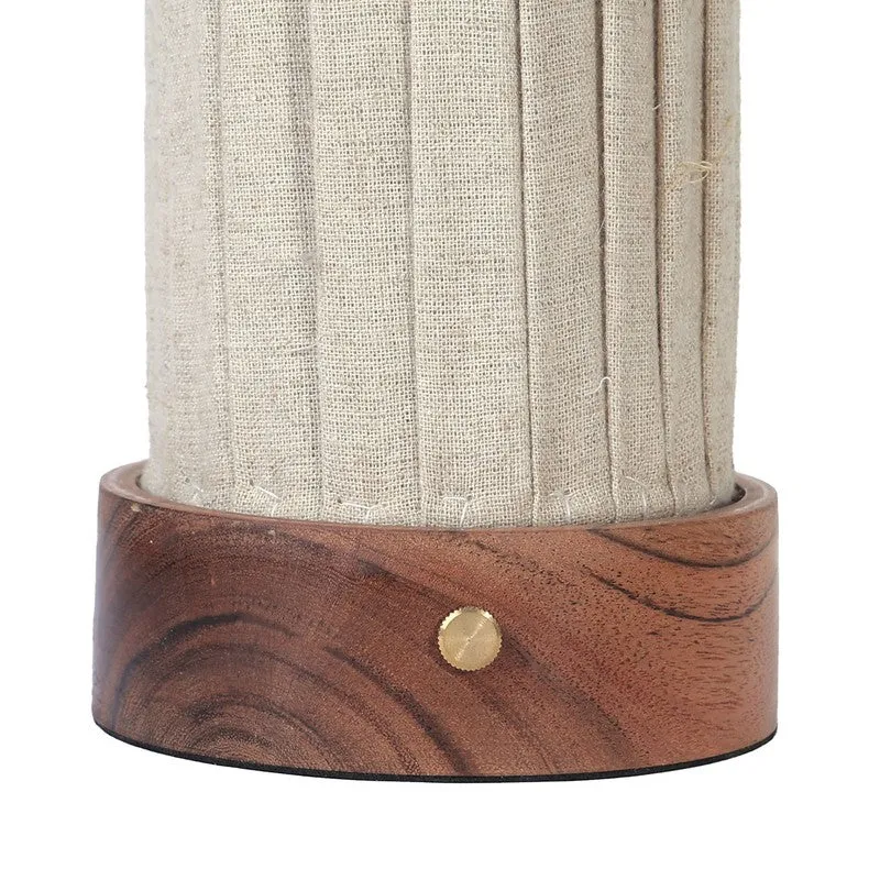 Radiya Tall Fabric Wooden Table Lamp - Grey media 5