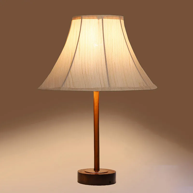 Ceylon Arc Rodin Wooden Table Lamp - OffWhite,Copper,Brown media 6