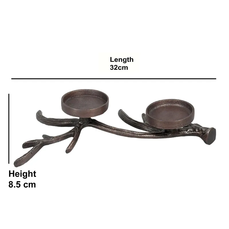 Antler Charm Candle Holder - Black media 6