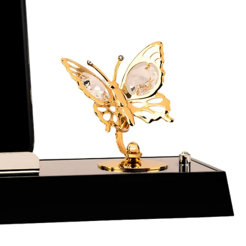 Obsidian Butterfly 24K Gold Plated Mild Steel Desk Organiser media 5
