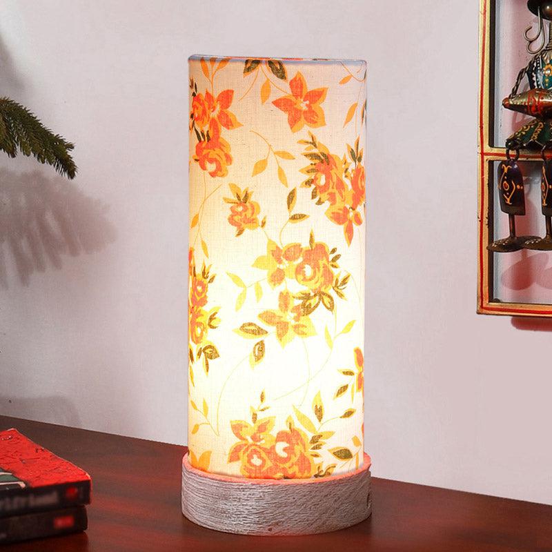 Ibis Ocra Tower Wooden Table Lamp - Orange,White