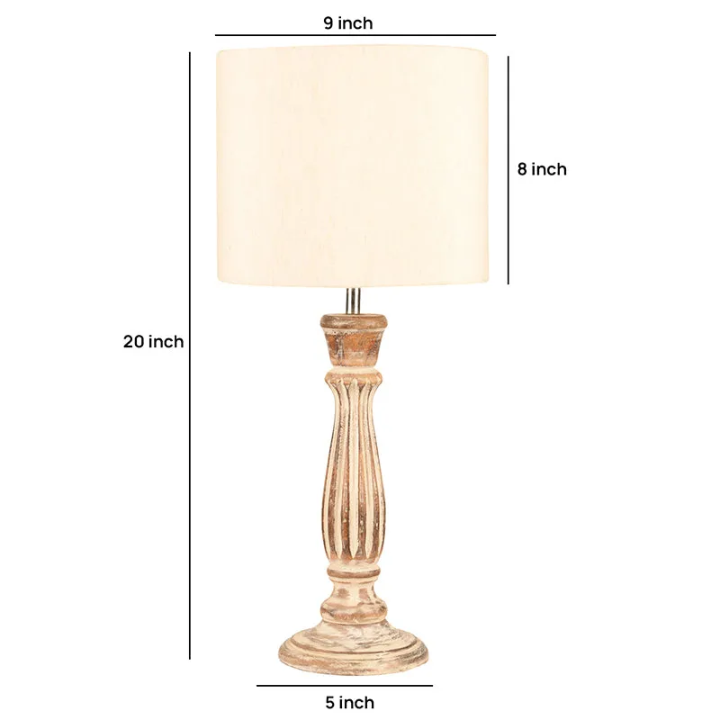 Whittle Glow Fabric Table Lamp - Beige,White media 5