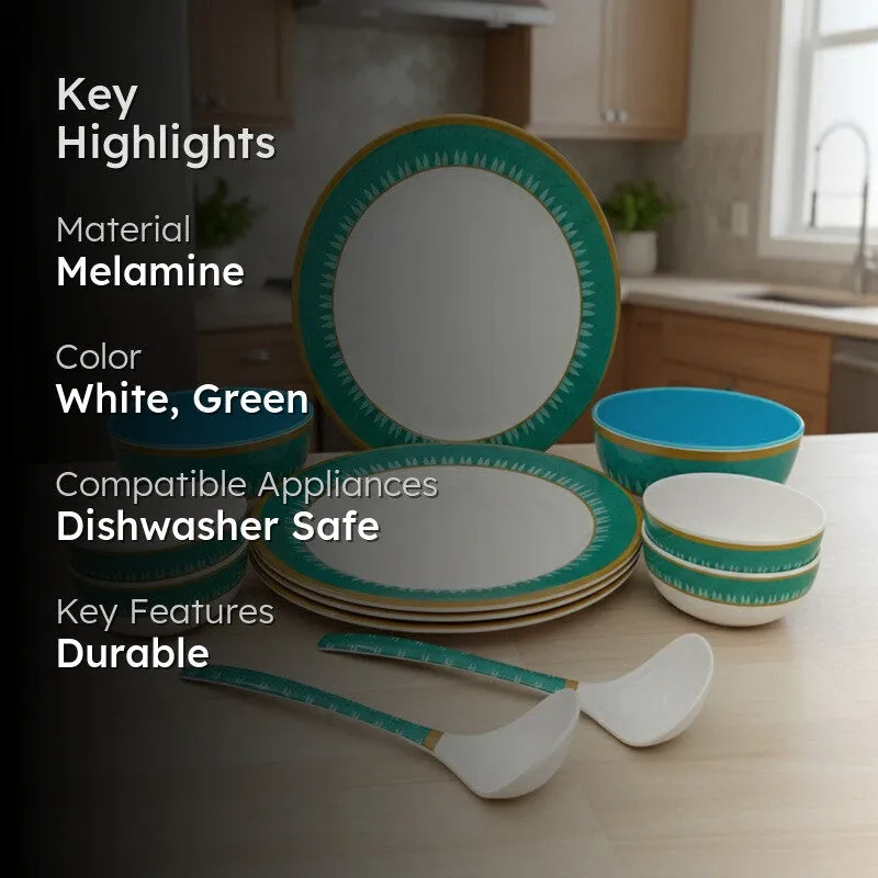 Aqua Charm Melamine Dinner Set - Twelve Piece Set media 2
