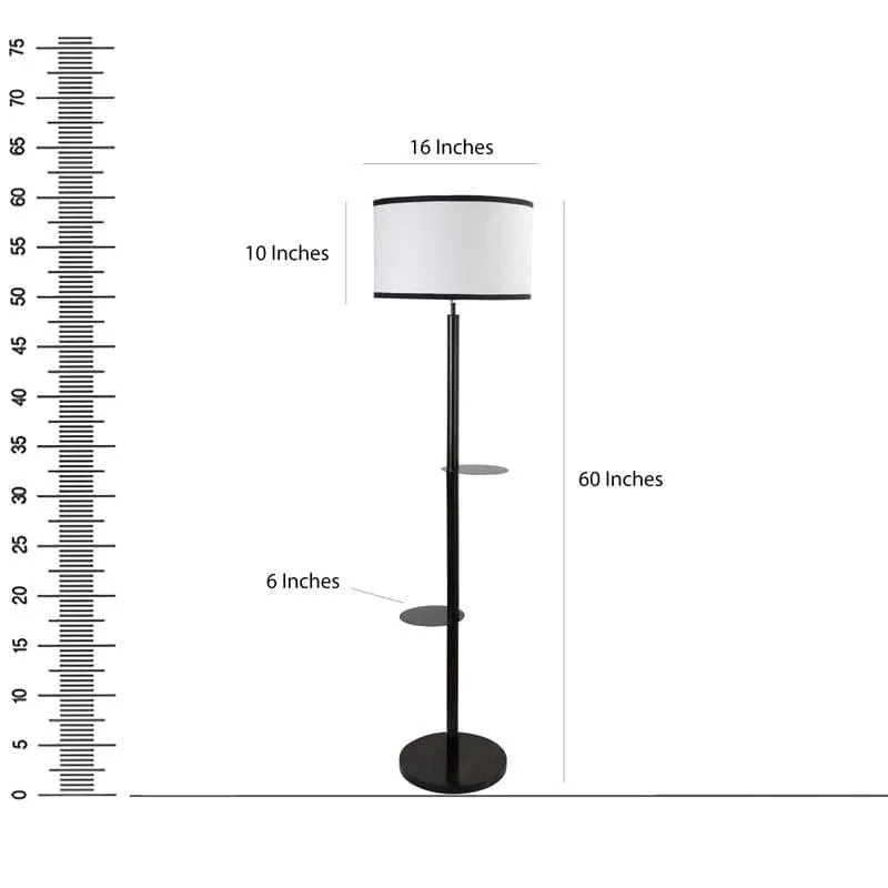 Walnut Musa Floor Lamp With Shelf media 6