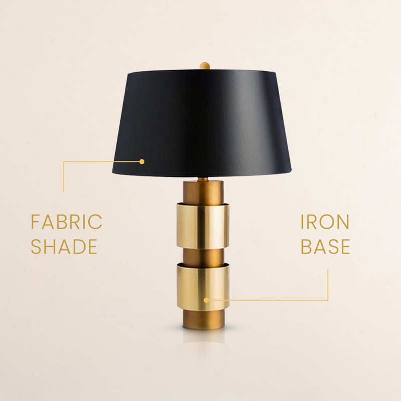 Gold Rush Iron LED Fabric Table Lamp - Black,Gold media 5