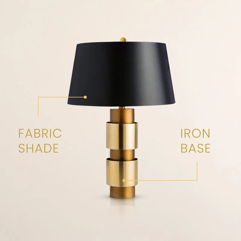 Gold Rush Iron LED Fabric Table Lamp - Black,Gold media 5