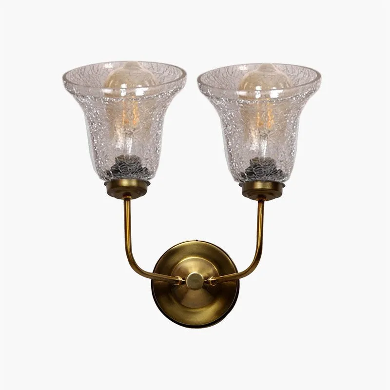 Crystal Lattice Twin-Bell Glass Wall Lamp media 6
