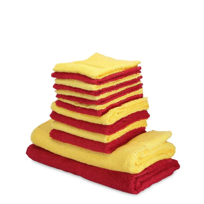 Comfora Towel Set (Red,Yellow) - Fourteen Piece Set media 4