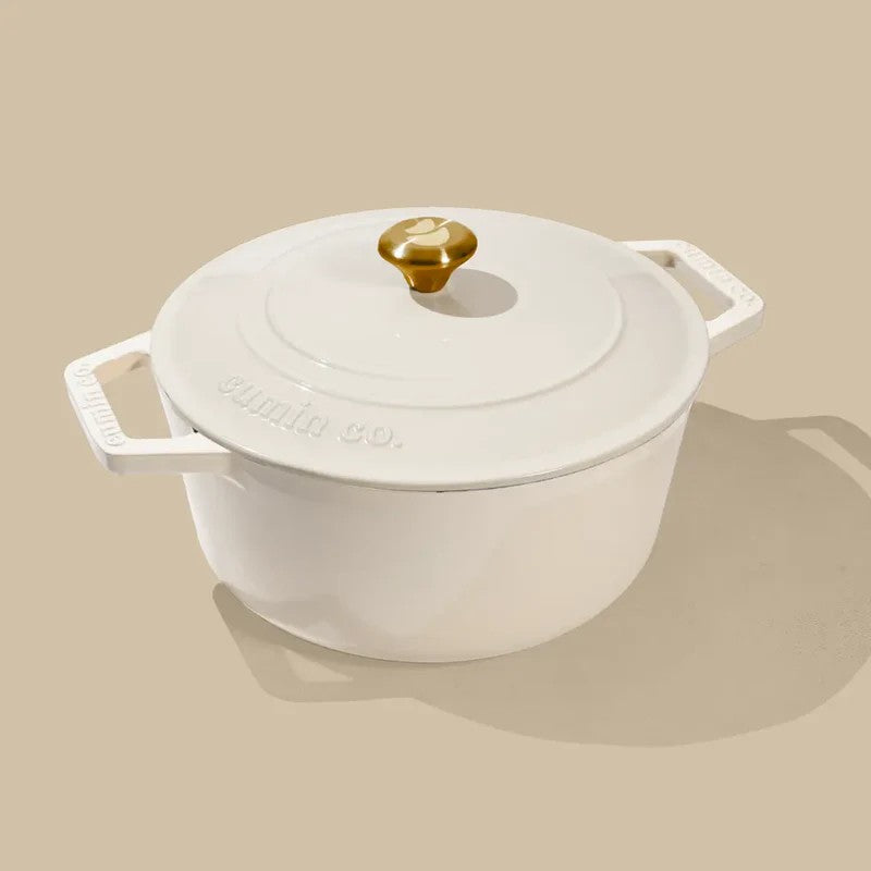 Cumin Co Enamel Cast Iron Cooking Pot (4000 mL) - White media 3