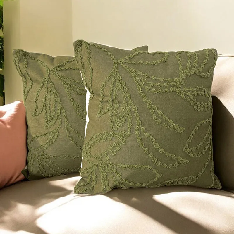 Tapestra Tufted Cotton Cushion Cover Set - Set Of Two media 2