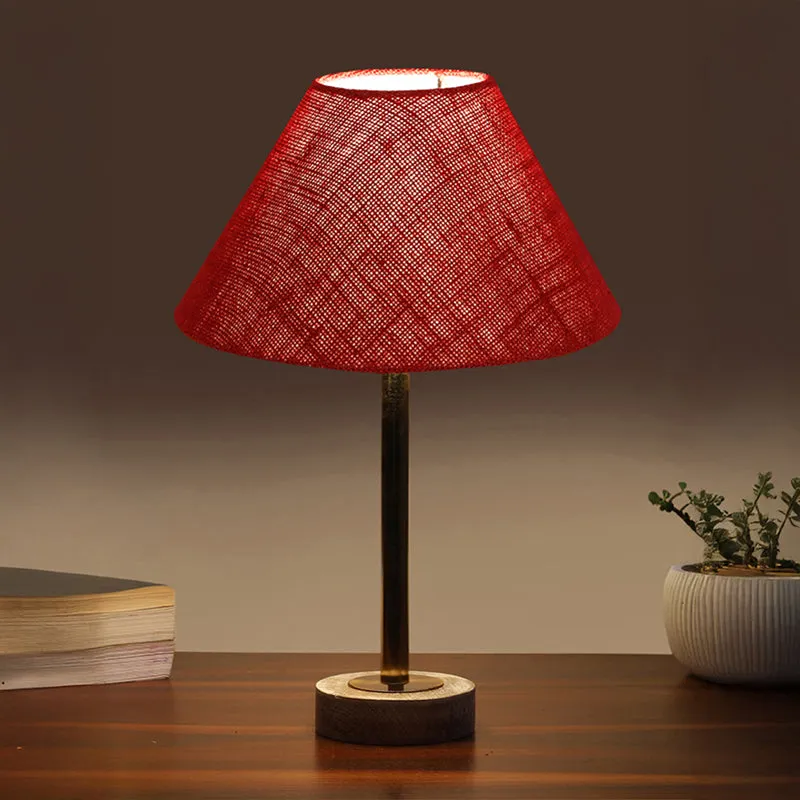 Sienna II Rodin Wooden Table Lamp - Maroon,Gold,White media 1