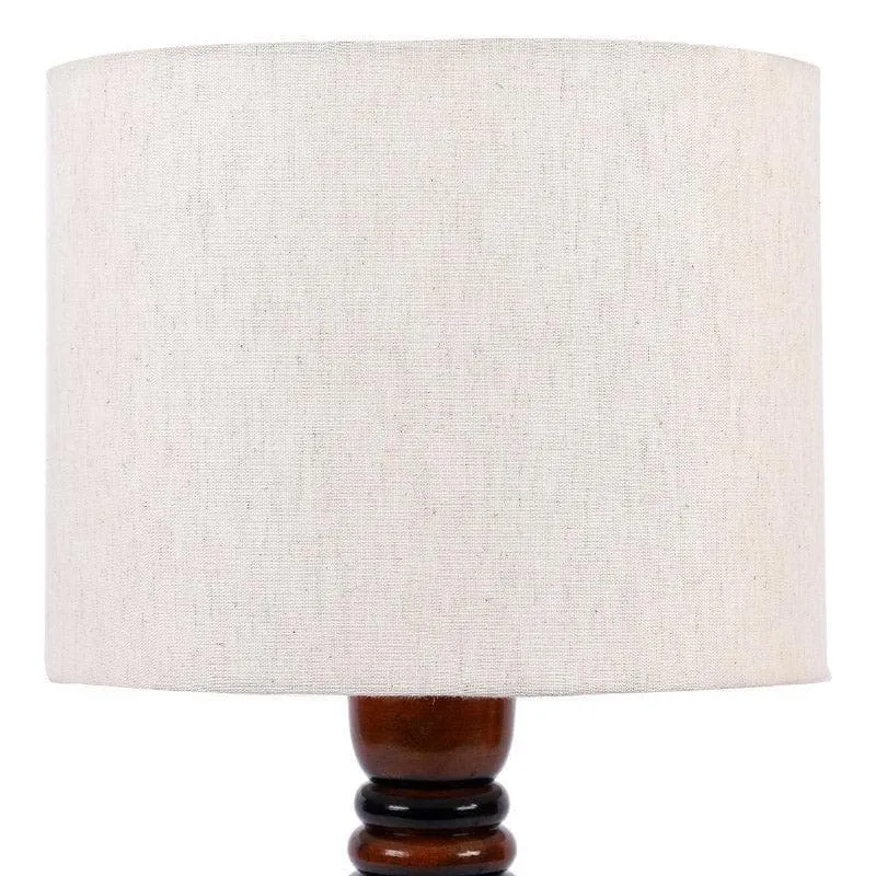 Pashe Gilmore Fabric Table Lamp - White,Brown media 5