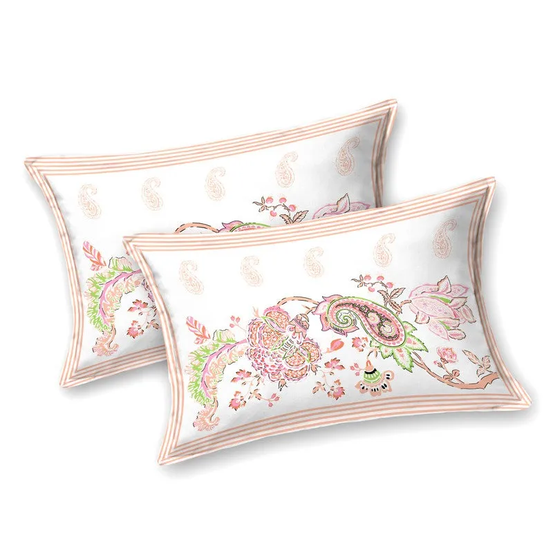 Royal Glow Cotton Bedsheet (Peach,White) - 120 TC media 3