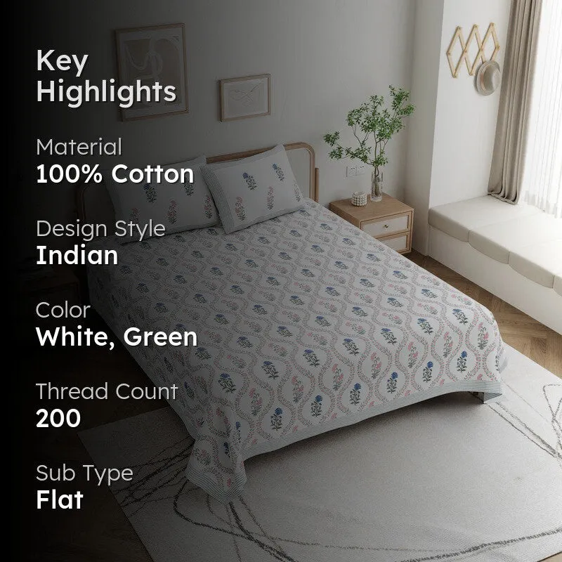 SacredPetals Cotton Bedsheet - 200 TC media 2